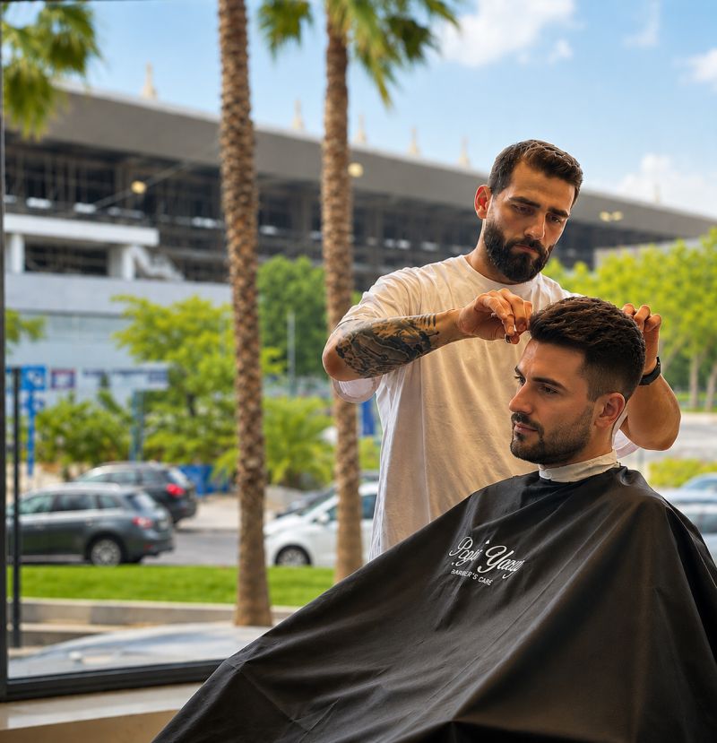 Επαγγελματίας κουρέας εν ώρα εργασίας στο Razor Lines